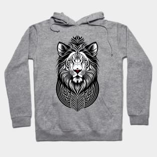 Symmetrical Lion Head Tattoo Design Hoodie